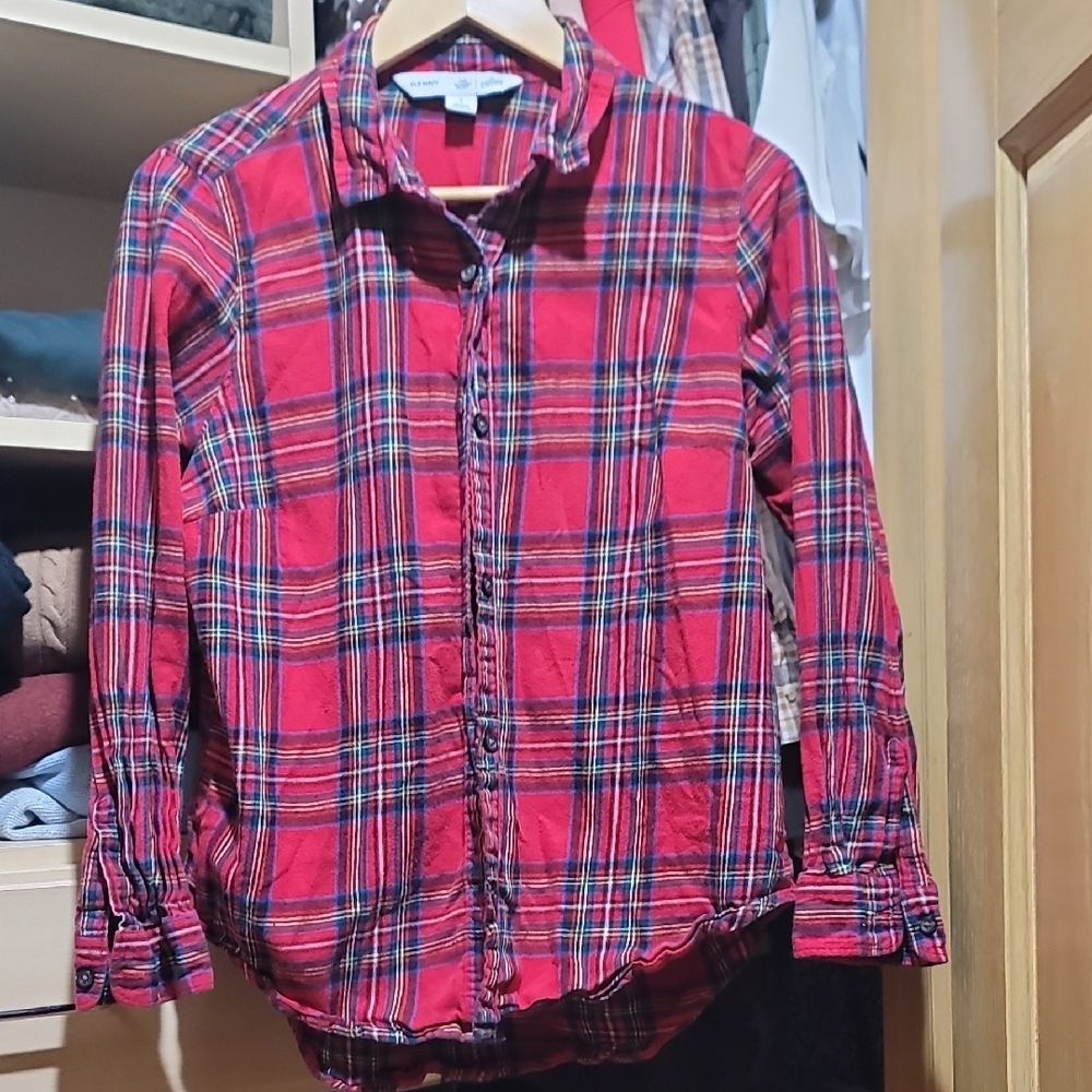 Old Navy Red and Blue Plaid Shirt